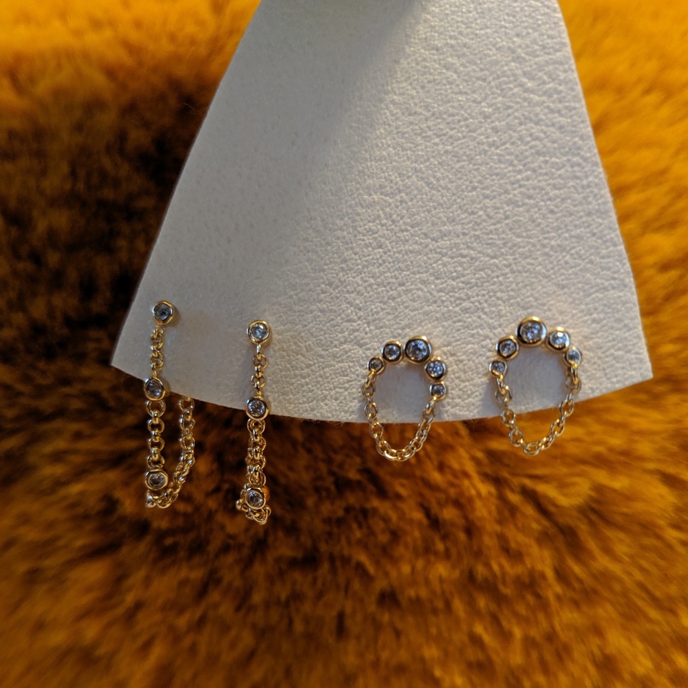 Anthropologie Gold Chain Earrings